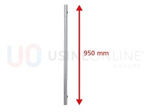 Barre de Tirage Extérieure Ronde Inox Hauteur 950 mm + Poignée Intérieure Inox + Serrure Automatique 5 Points