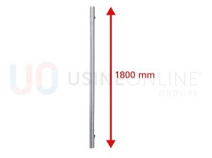 Barre de Tirage Extérieure Ronde Inox Hauteur 1800 mm + Poignée Intérieure Inox + Serrure Automatique 5 Points