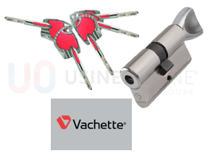 Barillet de Sécurité Vachette Axi'Home avec 4 Clés Sécurisées + Bouton Moleté Intérieur + Carte de Propriété