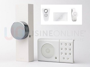 Barillet "Door Kepper" Blanc Application Mobile, Badge et Digicode (Box Somfy non Fournie)