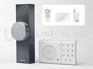 Barillet "Door Kepper" Gris Anthracite Application Mobile, Badge et Digicode (Box Somfy non Fournie)