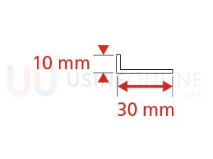 Lot de 3 Cornières Intérieures (2 Montants + 1 Traverse Haute) 30 x 10 mm (Coloris Idem Porte Face Intérieure)
