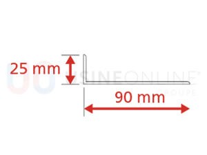 Lot de 3 Cornières Intérieures (2 Montants + 1 Traverse Haute) 90 x 25 mm (Coloris Idem Porte Face Intérieure)
