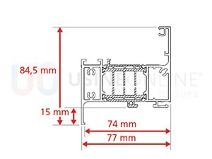 Dormant Std Epaisseur 77 mm + Recouvrement Intérieur 15 mm (Habillage Ext en Option)