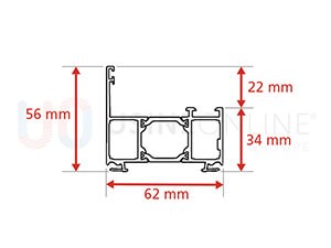 Dormant Double Rainure Epaisseur 62 mm (Habillage Int & Ext en Option)