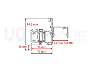 Dormant Std Epaisseur 57 mm + Tapée 41 mm pour Doublage de 100 mm + Recouvrement Intérieur 15 mm