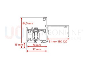 Dormant Std Epaisseur 57 mm + Tapée 61 mm pour Doublage de 120 mm + Recouvrement Intérieur 15 mm