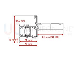 Dormant Std Epaisseur 57 mm + Tapée 81 mm pour Doublage de 140 mm + Recouvrement Intérieur 15 mm