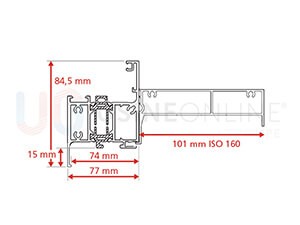 Dormant Std Epaisseur 57 mm + Tapée 101 mm pour Doublage de 160 mm + Recouvrement Intérieur 15 mm