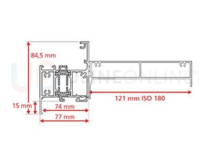 Dormant Std Epaisseur 57 mm + Tapée 121 mm pour Doublage de 180 mm + Recouvrement Intérieur 15 mm