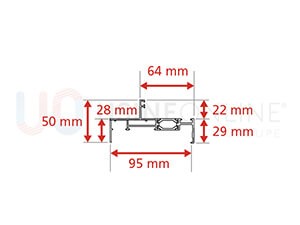 Dormant Monobloc Epaisseur 95 mm pour Doublage de 100 mm + Recouvrement Intérieur 22 mm