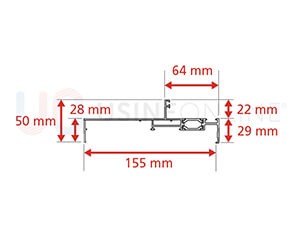 Dormant Monobloc Epaisseur 155 mm pour Doublage de 160 mm + Recouvrement Intérieur 22 mm