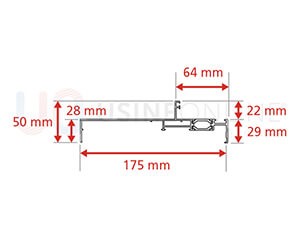 Dormant Monobloc Epaisseur 175 mm pour Doublage de 180 mm + Recouvrement Intérieur 22 mm
