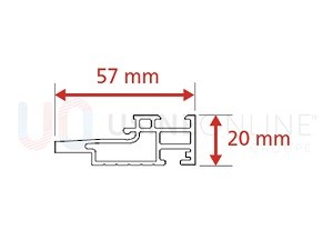 Seuil Alu Plat PMR (H) 20 mm x (P) 57 mm 