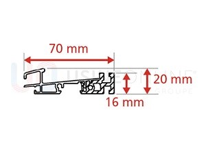 Seuil Alu Plat PMR (H) 20 mm x (P) 70 mm à Rupture de Pont Thermique 