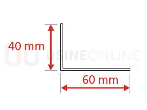 Lot de 2 Cornières de 60 x 40 mm (Barres de 6 m) (Coloris Idem Porte Face Extérieure)