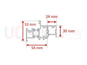 Dormant Std Epaisseur 54 mm + Tapée 24 mm pour Doublage de 80 mm + Recouvrement Intérieur 15 mm