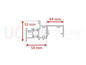 Dormant Std Epaisseur 54 mm + Tapée 44 mm pour Doublage de 100 mm + Recouvrement Intérieur 15 mm