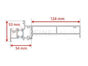 Dormant Std Epaisseur 54 mm + Tapée 124 mm pour Doublage de 180 mm + Recouvrement Intérieur 15 mm