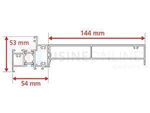 Dormant Std Epaisseur 54 mm + Tapée 144 mm pour Doublage de 200 mm + Recouvrement Intérieur 15 mm