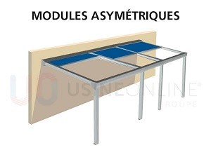 3 Modules Asymétriques - 4 Poteaux à Distance Inégale (Mécanisation poteaux + évac d'eau à faire sur place + gabarit de perçage)