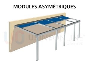 4 Modules Asymétriques - 5 Poteaux à Distance Inégale (Mécanisation poteaux + évac d'eau à faire sur place + gabarit de perçage)