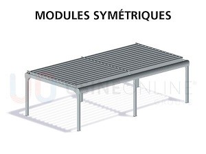 2 Modules Symétriques (6 Poteaux dont ceux du Milieu Centrés)