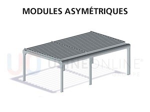 2 Modules Asymétriques (6 Poteaux dont ceux du Milieu Décentrés)
