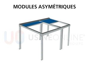 2 Modules Asymétriques avec Profil d'Etanchéité (8 Poteaux dont ceux du Milieu Décentrés)