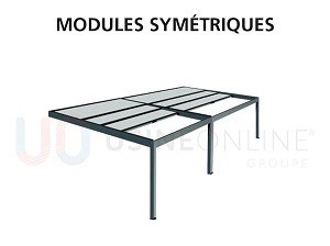 2 Modules Symétriques  (3 Poteaux dont celui du Milieu Centré)