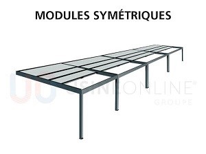 4 Modules Symétriques avec Profil d'Etanchéité (5 Poteaux à Distance Égale)