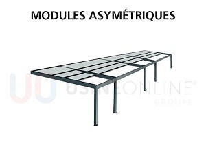 4 Modules Asymétriques avec Profil d'Etanchéité (5 Poteaux à Distance Inégale)