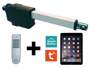 Motorisation Vérin (2 Moteurs à Partir de 12.352m²) + Télécommande Multicanaux (Moteur/Led) + Domotique Tuya & Smart Home