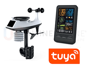  Avec Station Météo Profesionnelle Pluie, Vent, Température, Soleil - Compatible avec l'Application Tuya Smart