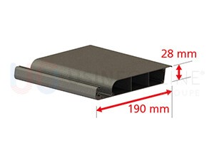 Lames Double Paroi 190x28mm Alu Extrudé Design Plat + 2 Cloisons Centrales Renforcées + Joint 100% Etanche + Ouverture 0° à 105°