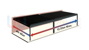 Cornière Plate d'Étanchéité Thermolaquée + Support Visible Adapté pour Jonction des Modules Option Pergola S3 avec 2 Modules 