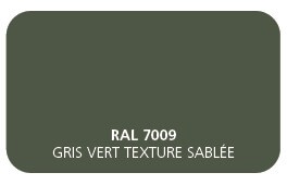 Gris Vert 7009 Finition Structuré Sablé (Cossu, Robuste et Résistant aux Micro Rayures) 