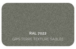 Gris Terre d'Ombre 7022 Finition Structuré Sablé (Cossu, Robuste et Résistant aux Micro Rayures) 