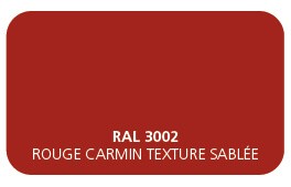 Rouge Carmin 3002 Finition Structuré Sablé (Cossu, Robuste et Résistant aux Micro Rayures) 