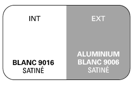 Bicoloration Int Blanc 9016 Satiné / Ext Aluminium Blanc 9006 Satiné