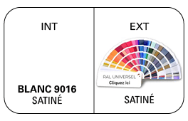 Bicoloration Int Blanc 9016 Satiné / Ext Coloris au Choix Satiné – Référence Ral à indiquer à l'étape suivante
