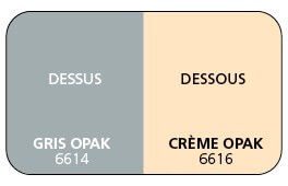 Gris Opak 6614 (Dessus) / Crème Opak 6616 (Dessous)