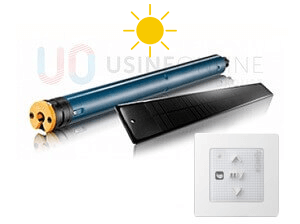 Moteur SOMFY RS100 Solar IO Alimentation Solaire 100% Autonome Sans Branchement + Télécommande Murale Amy IO Fournie