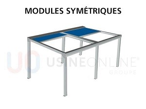 2 Modules Symétriques  (6 Poteaux dont ceux du Milieu Centrés)