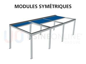 3 Modules Symétriques (8 Poteaux à Distance Égale)
