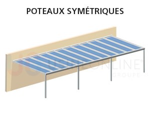 Poteaux Symétriques (4 Poteaux à Distance Égale)
