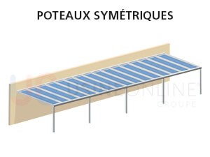 Poteaux Symétriques (5 Poteaux à Distance Égale)