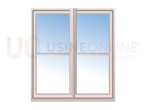 Avec x1 Petit Bois Intégré 26x8mm Horizontal (2 Carreaux) par Vantail (Teinte Assortie)
