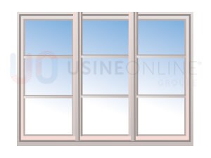 Avec x2 Petits Bois Intégrés 26x8mm Horizontaux (3 Carreaux) par Vantail (Teinte Assortie)