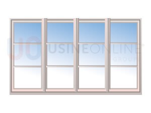 Avec x2 Petits Bois Intégrés 26x8mm Horizontaux (3 Carreaux) par Vantail (Teinte Assortie)